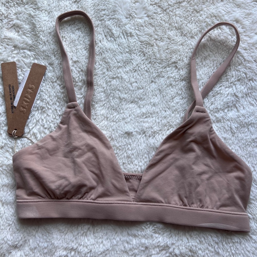 SKIMS Womens Fits Everybody Triangle Bralette Mica Brown Size XS BR-TRI-9200 New